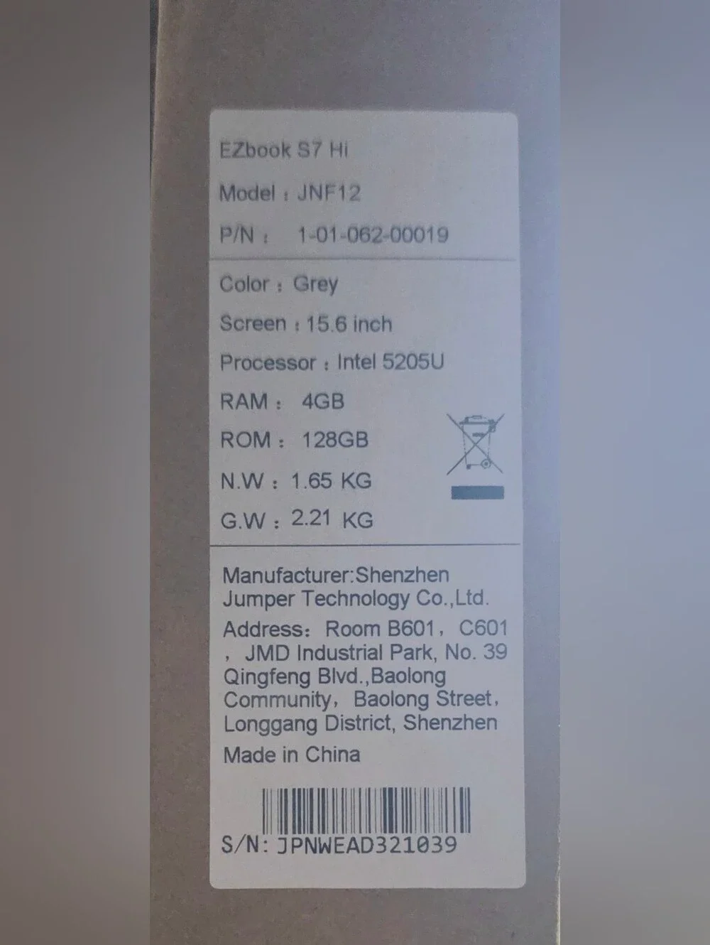 Jumper EZbook S7 Hi 15.6